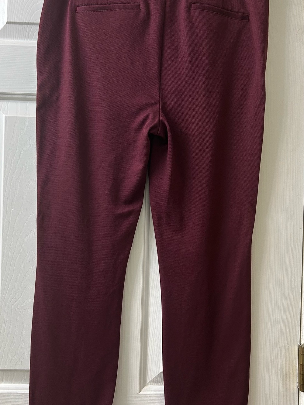 Talbots Maroon Size 12 Skinny Ankle Ponte Pants with zippered pockets